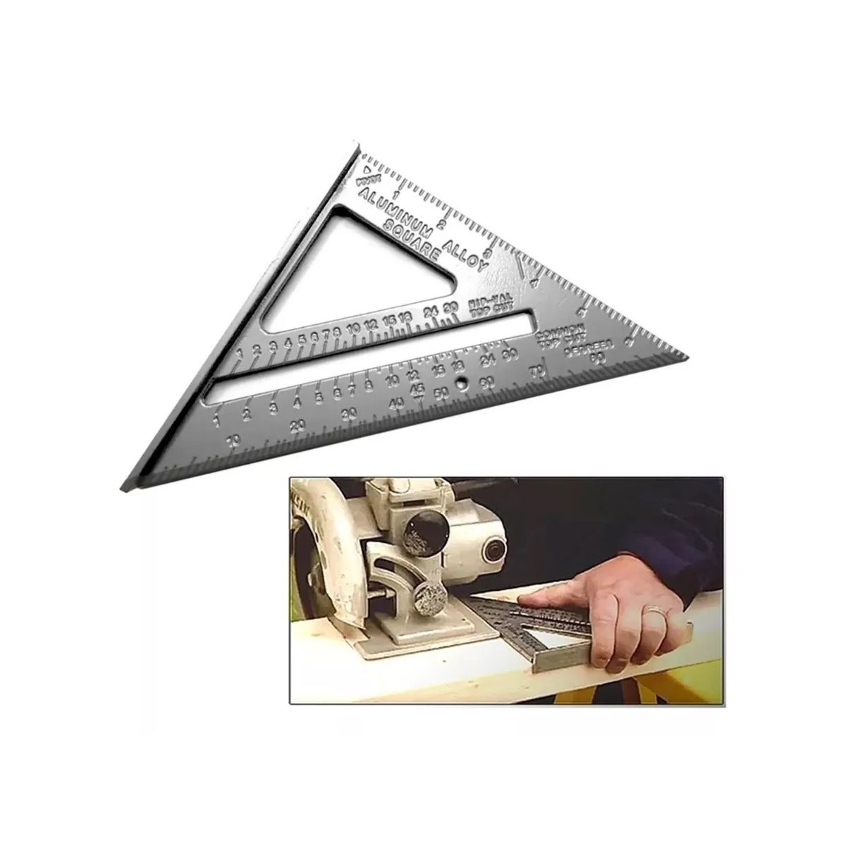 GENERICO - Escuadra Rapida Carpinteria 7 Pulgadas Aluminio Macizo