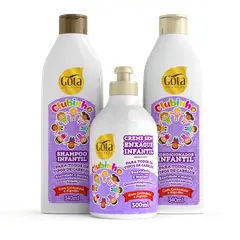 GOTA DOURADA - Kit Infantil Clubinho Shampoo Y Acondicionador + Crema de Peinar