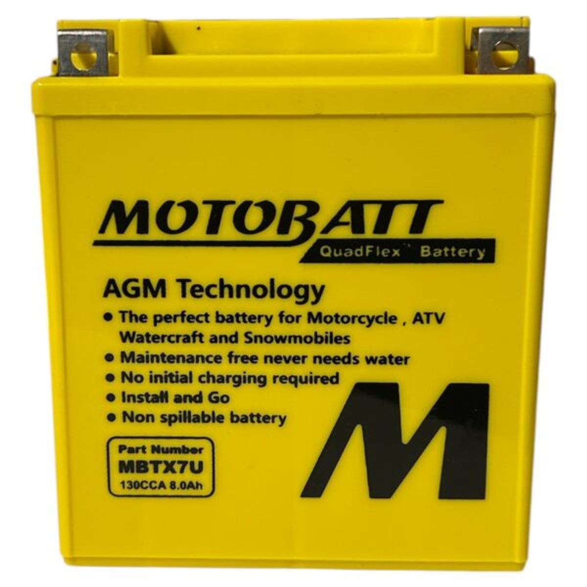 GENERICO - Bateria de Moto Motobatt MBTX7U 8Ah 12V 130 CCA  AGM