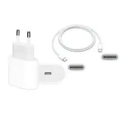 APPLE - Cargador 20W Original + Cable C - C 2m iPhone 15 16 17 pro max