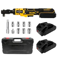 CEGRU - Llave Chicharra Eléctrica Inalámbrica Pro 80 Nm + 2 Baterías.