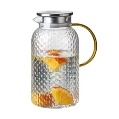 GENERICO - Jarra De Vidrio Borosilicato Labrado Con Tapa 16L