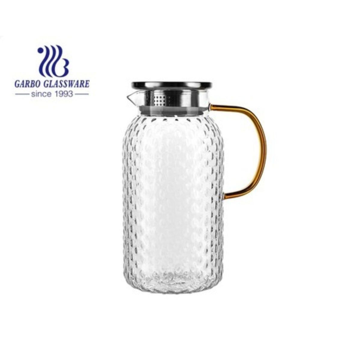 GENERICO - Jarra De Vidrio Borosilicato Labrado Con Tapa 16L