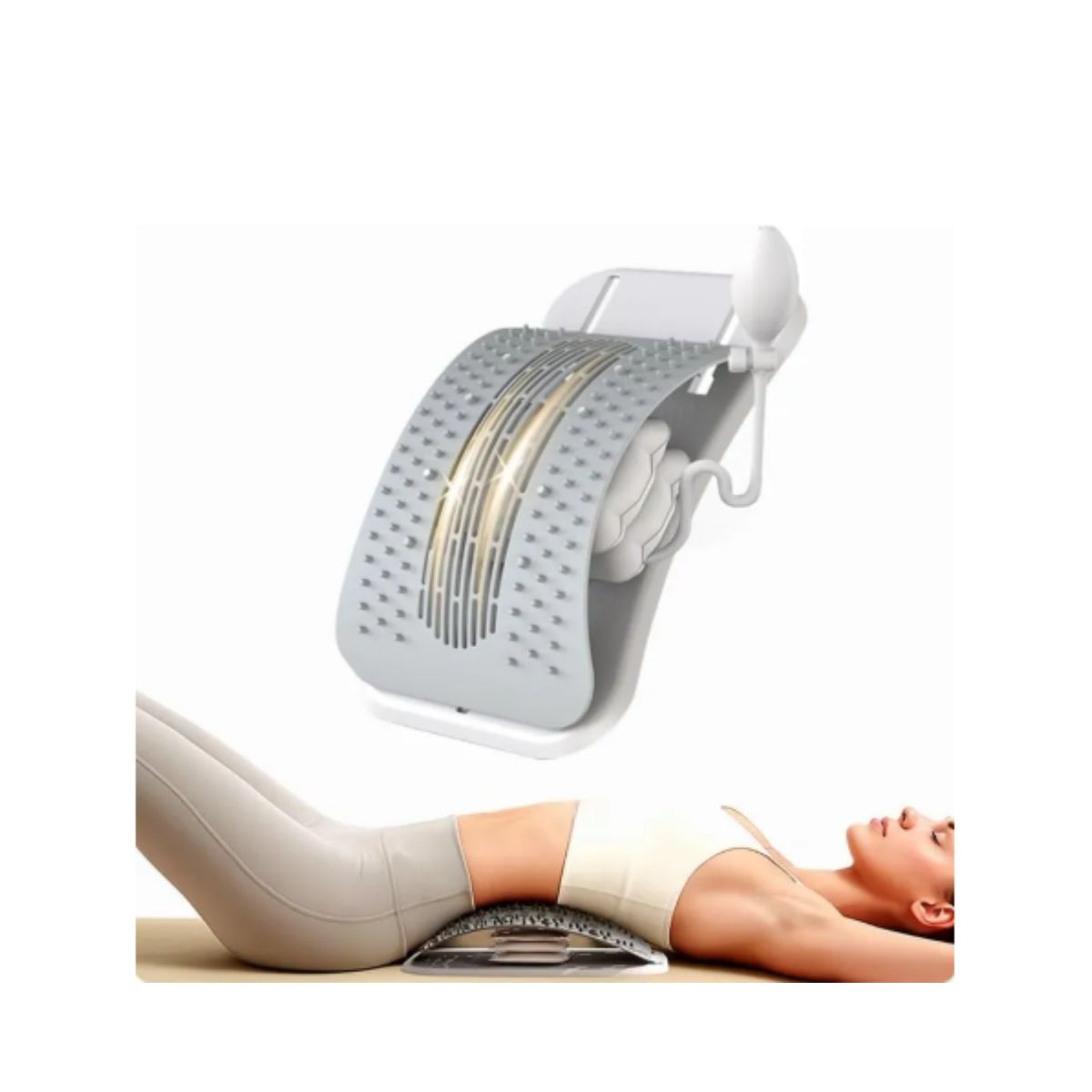 GENERICO - Masajeador De Espalda Soporte Lumbar Ergonómico Alivio Color Gris