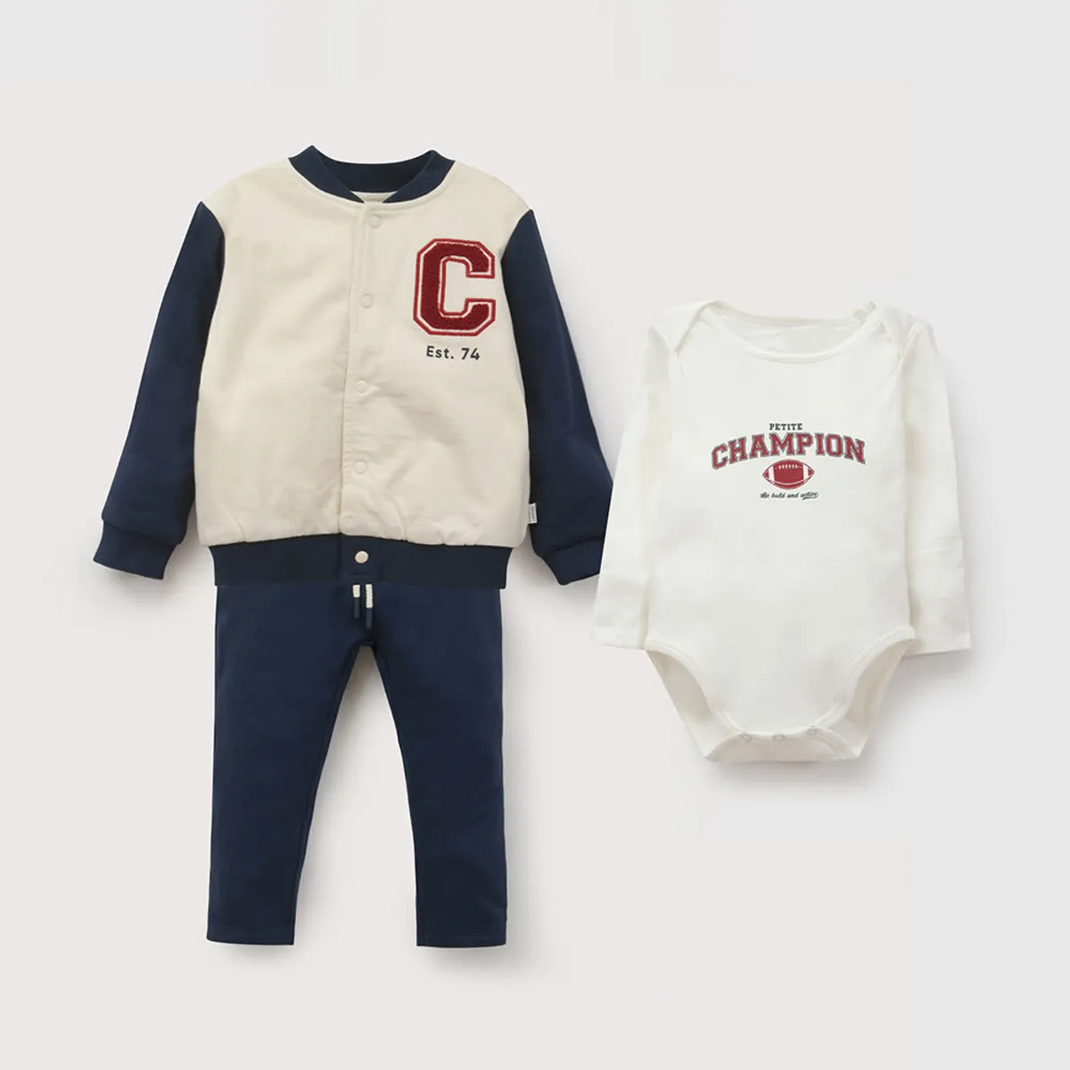 COLLOKY - Set Polerón/Body Azul Bebé niño