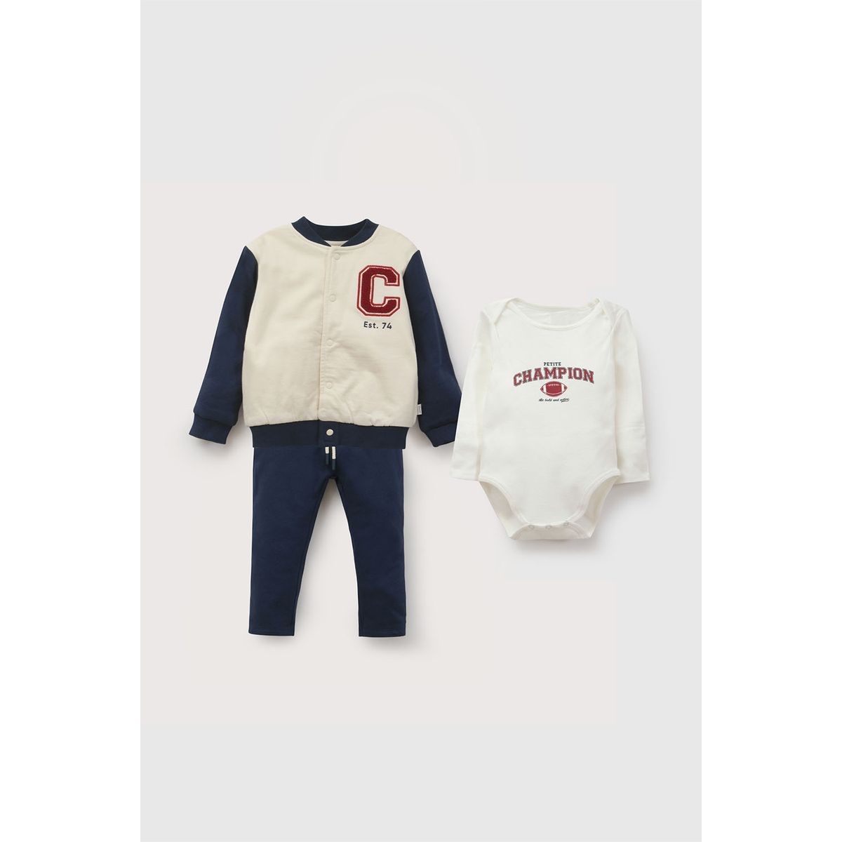 COLLOKY - Set Polerón/Body Azul Bebé niño