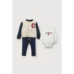 COLLOKY - Set Polerón/Body Azul Bebé niño