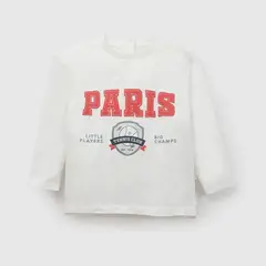 COLLOKY - Polera parís niño blanca 6/9M a 4/5A