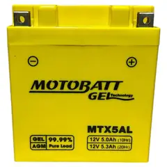 GENERICO - Bateria de Moto Motobatt MTX5AL 5Ah 12V 85 CCA