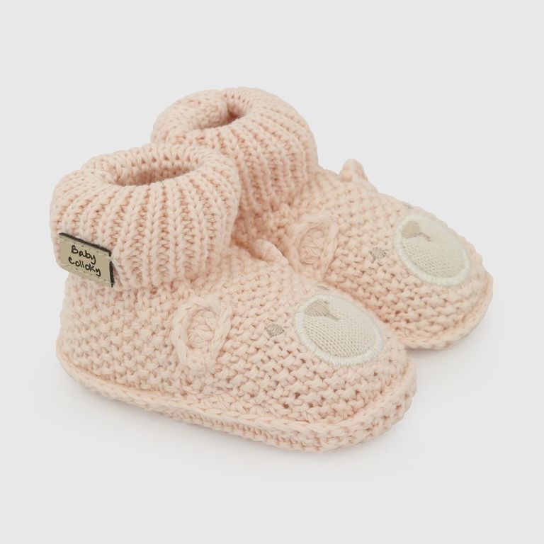 Zapato tejido niña rosado 0/6M a 6/12M
