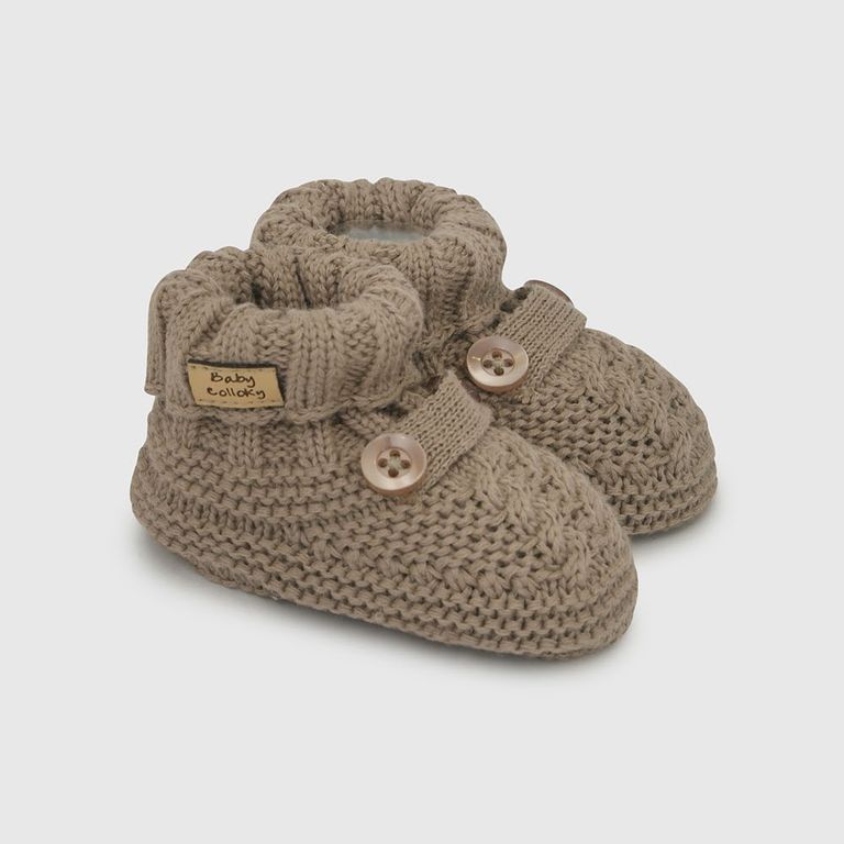 Zapato tejido niño café 0/6M a 6/12M