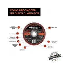 GLADIATOR - DISCO FLAP 4 1/2" ACERO Y MADERA GR120 DFA 8115120