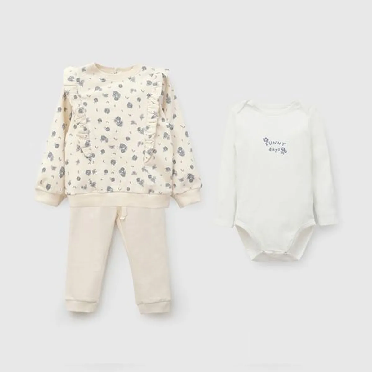 COLLOKY - Set Polerón/Body Beige Bebé niña