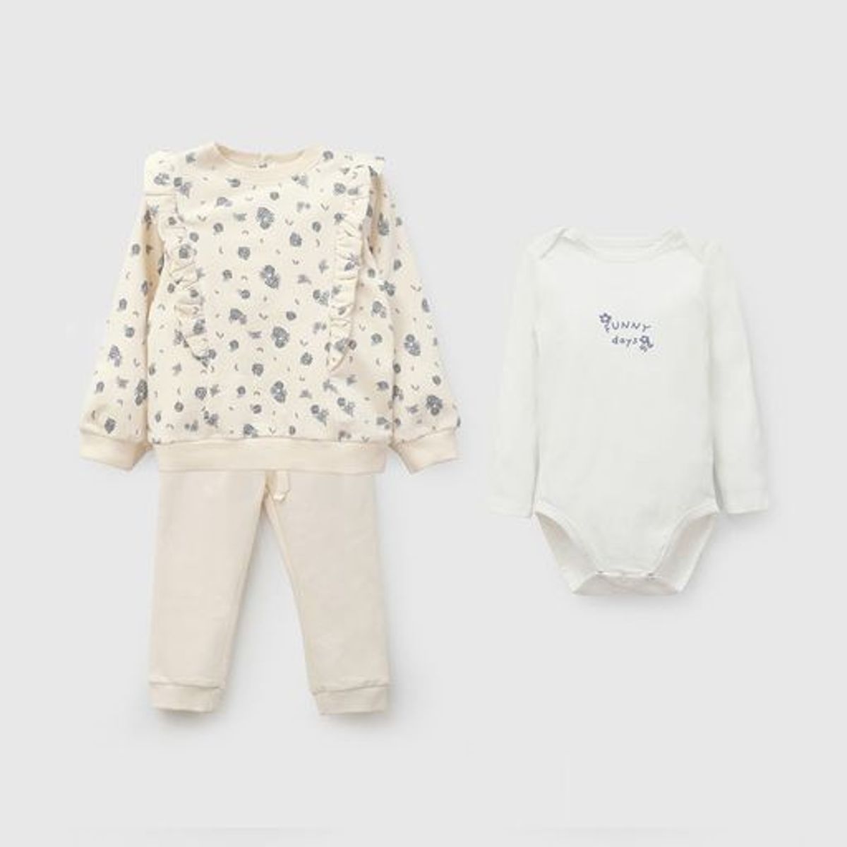COLLOKY - Set Polerón/Body Beige Bebé niña