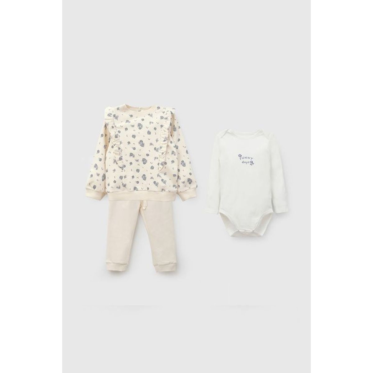 COLLOKY - Set Polerón/Body Beige Bebé niña