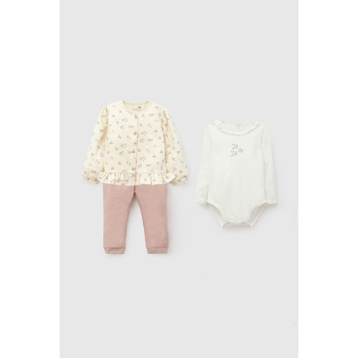 COLLOKY - Set Polerón/Body Beige Bebé niña