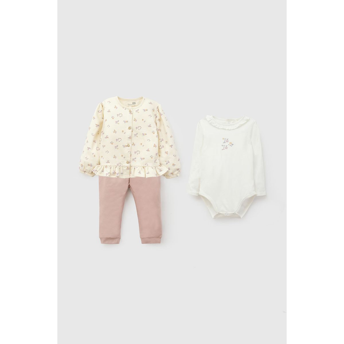 COLLOKY - Set Polerón/Body Beige Bebé niña