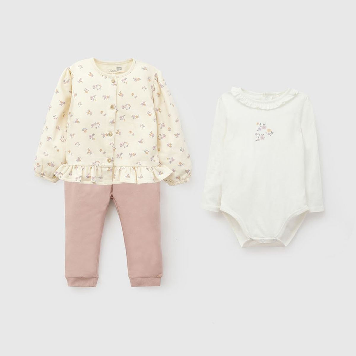 COLLOKY - Set Polerón/Body Beige Bebé niña