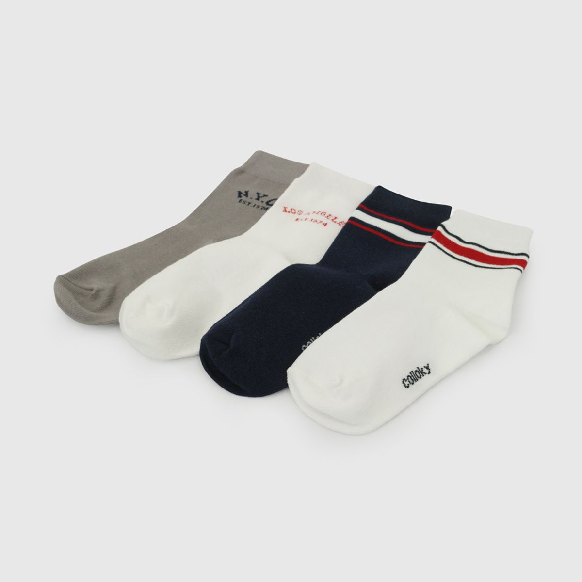 COLLOKY - Calcetin 3/4 Blanco Niño 7425