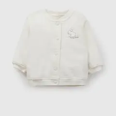 COLLOKY - Chaqueta conejo unisex blanca Polycotton 0/3M a 9/12M