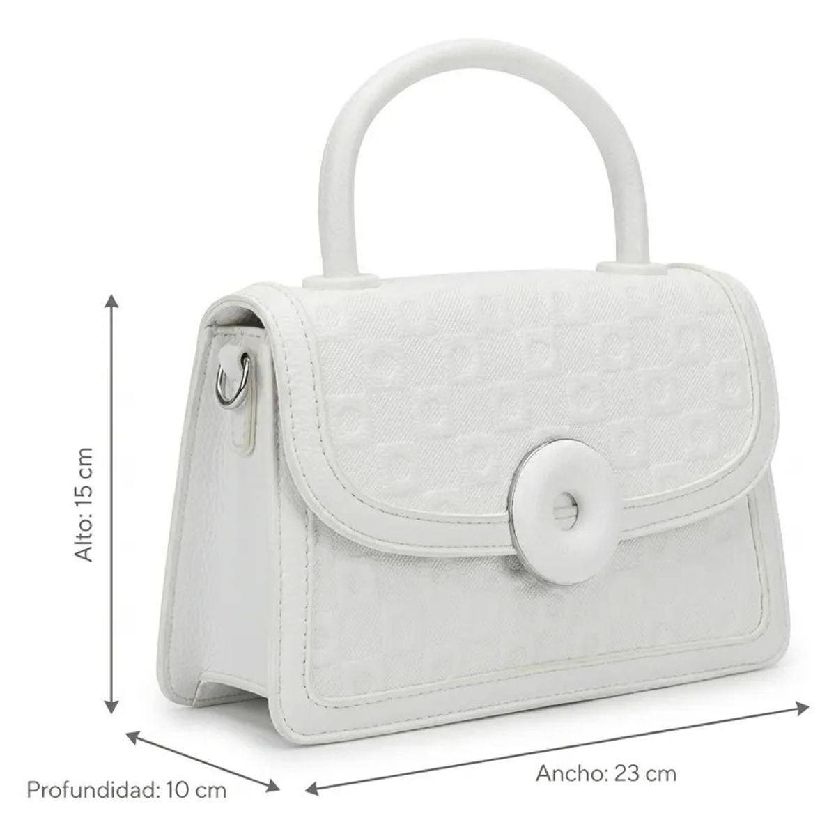 BOVINITA - Cartera Mujer Bandolera Mano Blanco Elegante Handbag Cute