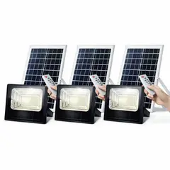 GENERICO - Pack 3 Foco Solar Reflector 300w Con Control Y Panel Color De La Carcasa Negro