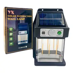 GENERICO - Lámpara Solar de Pared con Sensor de Movimiento Exterior YX-666-3W - Pack 1 Unidad