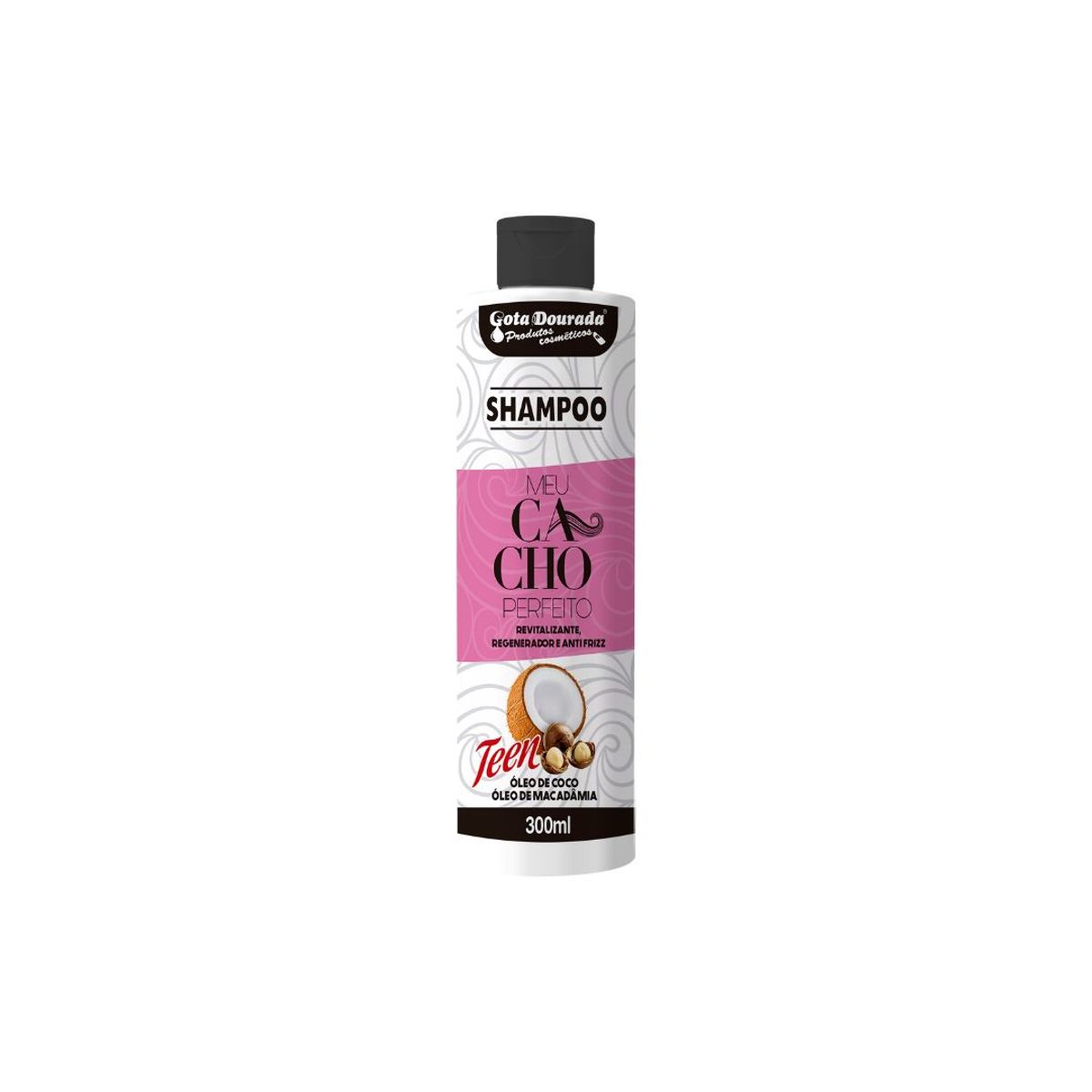 GOTA DOURADA - Shampoo + Acond Oil Macadamia Cachos Gota Dourada 300ml