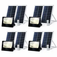 GENERICO - Pack 4 Foco Solar Reflector 300w Con Control Y Panel Color De La Carcasa Negro