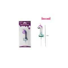 GENERICO - Vela de cumpleaños número 1 multicolor 9cm