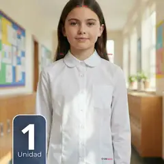 UTILISIMO - Blusa Escolar Camisa Blanca Manga Larga Colegio Para Niñas y Juvenil