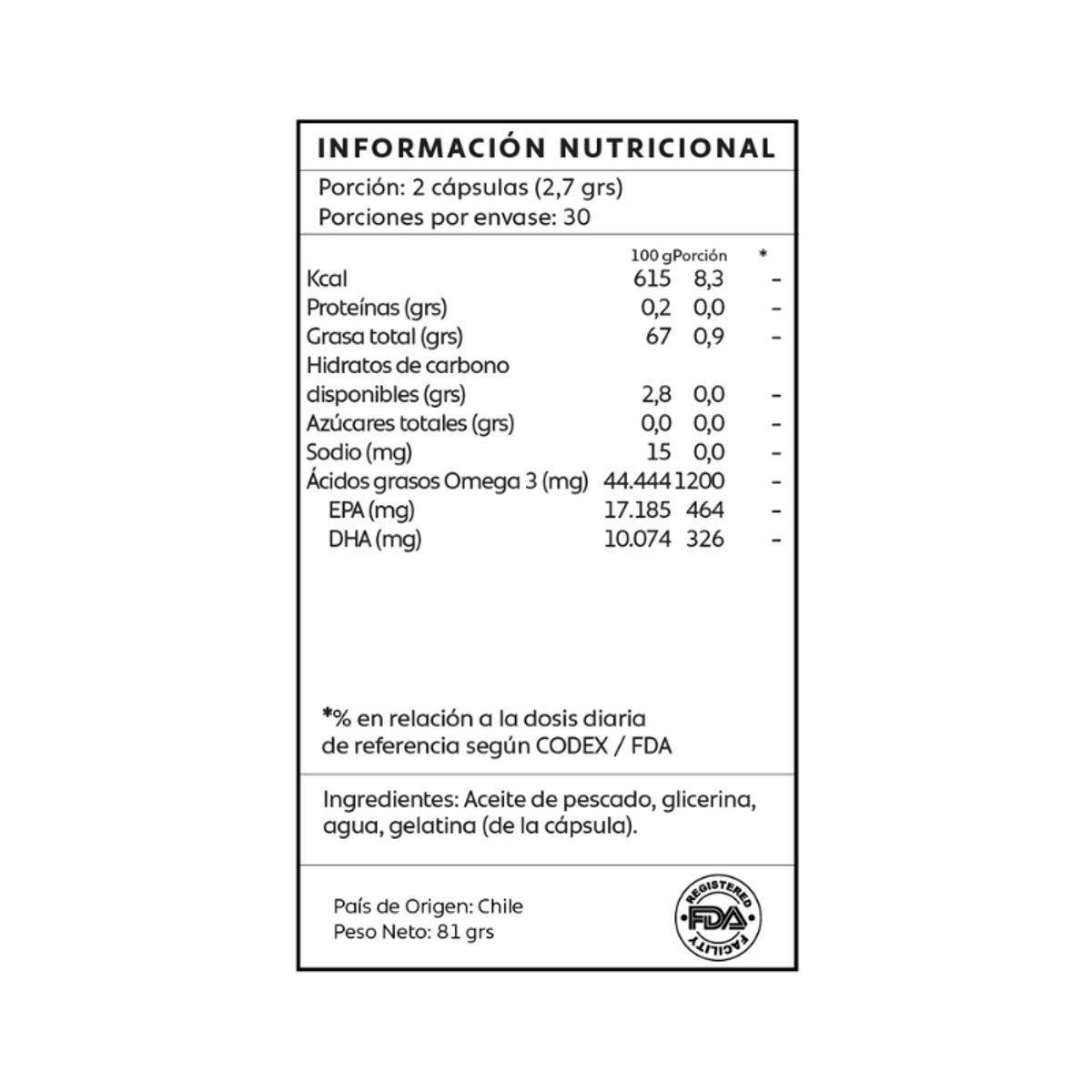 GENERICO - Omega 3 1350mg 60 Capsulas Mind Nutrition