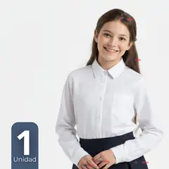 UTILISIMO - Blusa Escolar Camisa Blanca Manga Larga Colegio Para Niñas y Juvenil