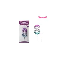 GENERICO - Vela de cumpleaños número 8 multicolor 9cm