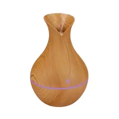 GENERICO - Humidificador Difusor de Aromas Ultrasónico LED Tipo Madera - 130ml