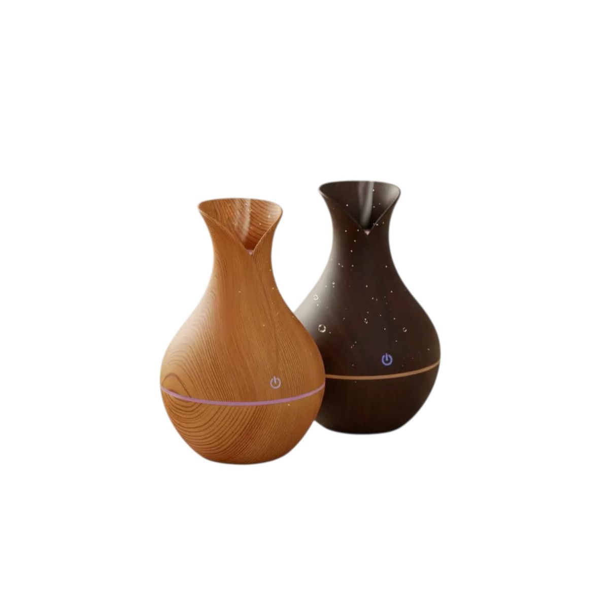 GENERICO - Humidificador Difusor de Aromas Ultrasónico LED Tipo Madera - 130ml