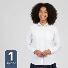 UTILISIMO - Blusa Escolar Camisa Blanca Manga Larga Colegio Para Niñas y Juvenil