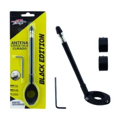 GENERICO - Antena Corta Hilo Curado para Moto Pro Biker Black Edition - Seguridad Retráctil