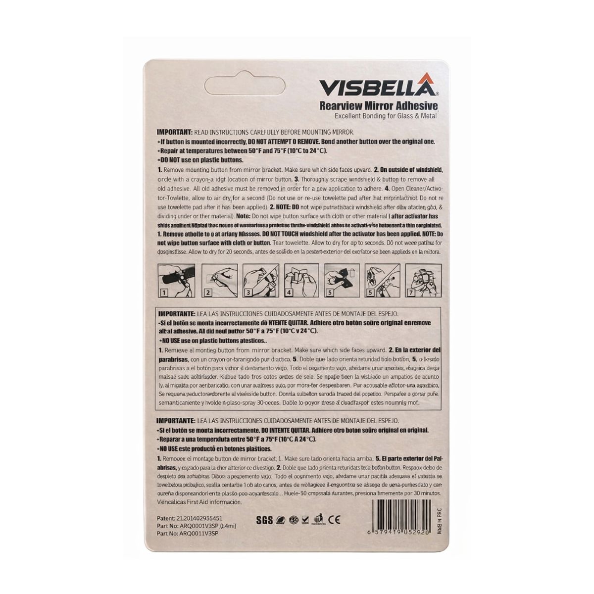 GENERICO - Adhesivo Espejos Retrovisores Visbella para Vehiculo