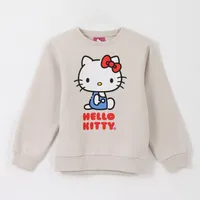 Polerón Cerrado Niña Personaje Gris Blanco