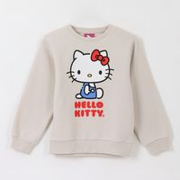 Polerón Cerrado Niña Personaje Gris Blanco