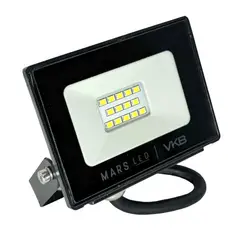 VKB - Foco Proyector 10w Reflector Metal Led Exterior Certificado Negro 6500K