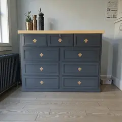 MGR MUEBLES - Comoda de madera lacada 9 cajones ( rieles telescópicos )