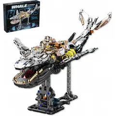 AZULAMAR - Juguete Bloques De Mecánico Azul Ballena Con Luz Aguas Profundas Generada y Movimiento Regalo Niño