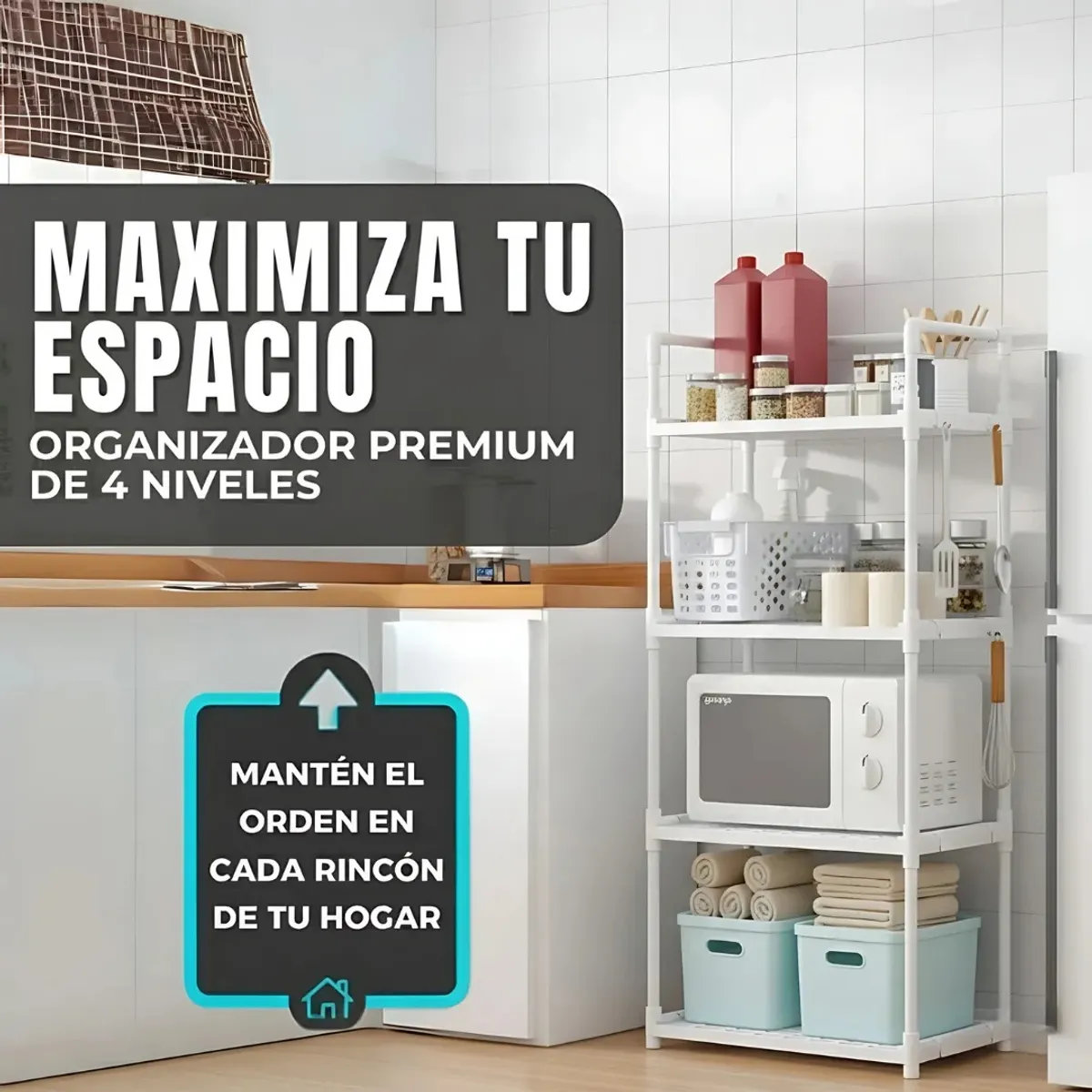 GENERICO - Rack Estante Organizador Cocina Multifuncional 4 Niveles