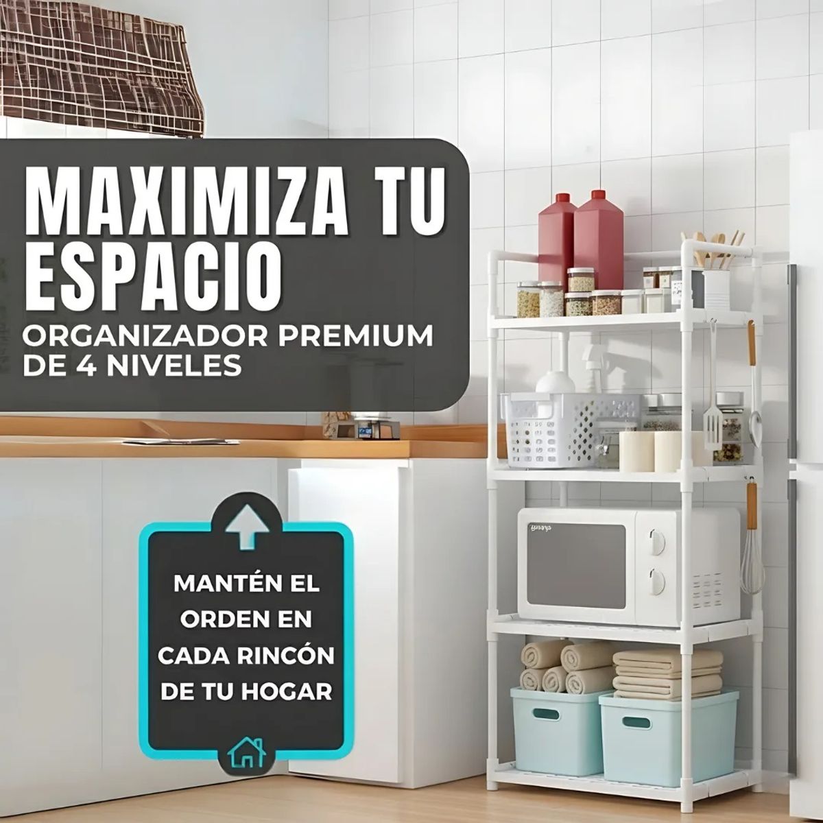 GENERICO - Rack Estante Organizador Cocina Multifuncional 4 Niveles
