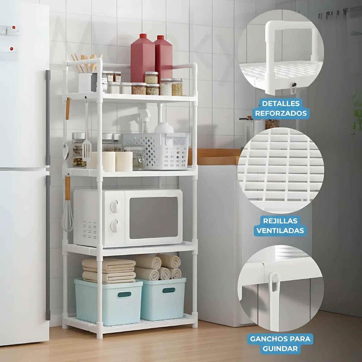 GENERICO - Rack Estante Organizador Cocina Multifuncional 4 Niveles