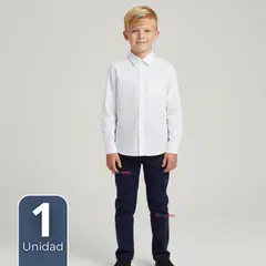 UTILISIMO - Camisa Escolar Blanca Manga Larga Colegio para Niños y Juvenil