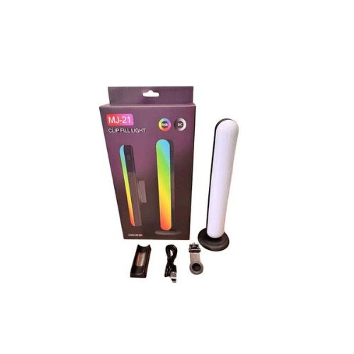 GENERICO - Luz De Relleno Mj-21 Rgb  Clip Y Soporte De Escritorio Blanco Multicolor