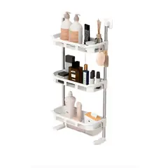 IRM - Rack Estante Organizador De Baño 3 Niveles Colgante Pequeño Blanco